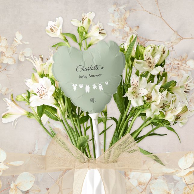 Sage Green Boho Minimalist Baby Shower Balloon (Sage Green Boho Minimalist Baby Shower Balloon ©Susanne Sachers - Sunny Mind 🌞)