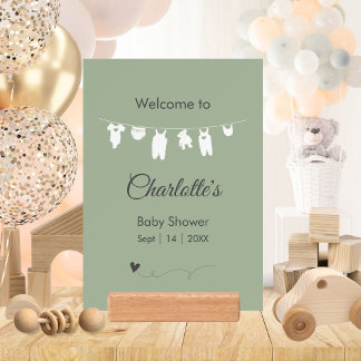 Sage Green Boho Minimalist Baby Shower Holder