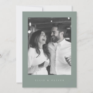 Sage Green Boho Photo 1 Wedding Modern Invitation