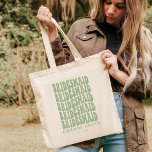Sage Green Boho Retro Personalized Bachelorette  Tote Bag<br><div class="desc">Are you looking for the perfect bridal shower gift? Look no further than our sage green personalized boho retro tote bag! This bag is perfect for any bride-to-be, and can be personalized with your own special messages. Our tote bag is also great for use as a bridesmaid gift, or as...</div>