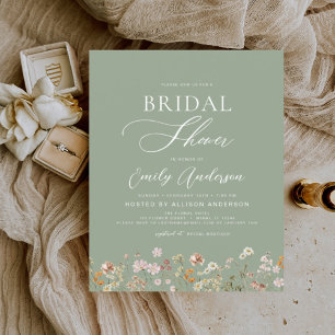 Sage Green Boho Wildflower Bridal Shower