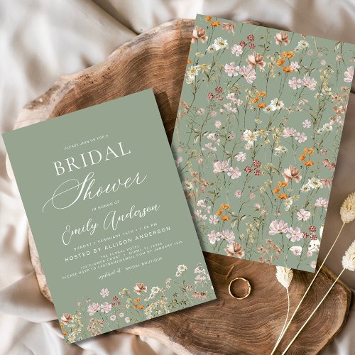 Sage Green Boho Wildflower Bridal Shower 