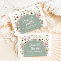 Sage Green Boho Wildflower Meadow Diaper Raffle