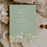Sage Green Boho Wildflower Rustic Garden Wedding Invitation<br><div class="desc">Immerse your guests in the romance of nature with our Boho Wildflower Garden Wedding Invitation. Inspired by the beauty of untamed blooms, this invitation captures the essence of a free-spirited celebration. The enchanting design features delicate wildflowers dancing amidst lush greenery, setting the perfect tone for your garden wedding. The boho-chic...</div>
