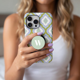 Sage Green Bold Minimalist Monogram Letter PopSocket