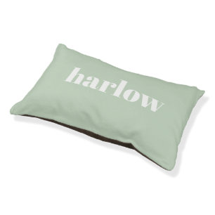 Sage Green Bold Name Monogram Pet Bed