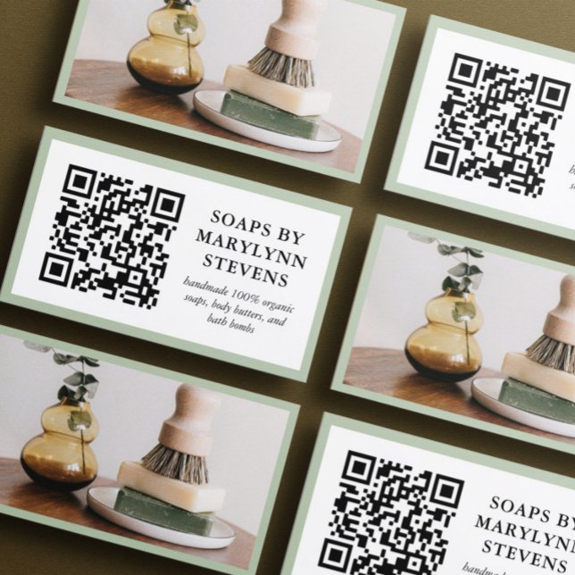 Sage Green Border QR Code & Photo Insert (Creator Uploaded)