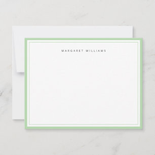 Sage Green Border Simple Minimalist Note Card