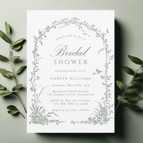 Sage Green Botanical Arch Garden Bridal Shower