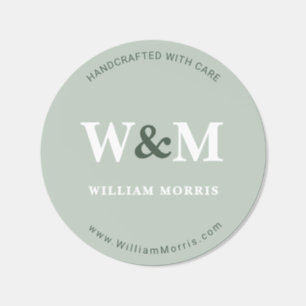 Sage Green Botanical Business Logo Monogram Classic Round Sticker