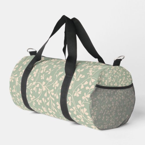 Sage Green Botanical Duffle Bag