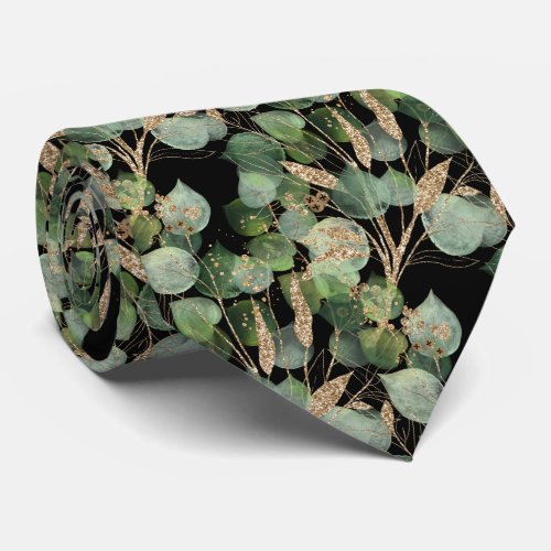 SAGE GREEN BOTANICAL EUCALYPTUS MENS TIE