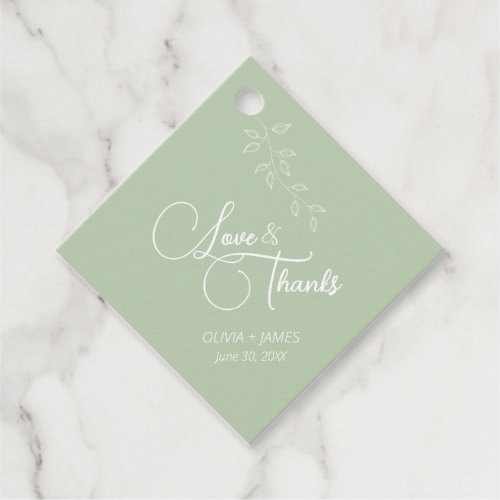 Sage Green  Botanical Favor Tags