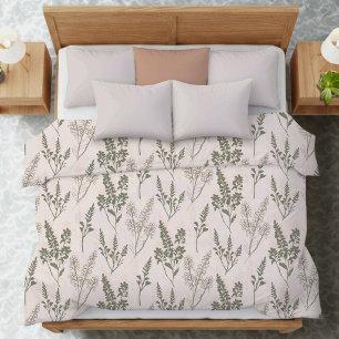 Sage Green Botanical Floral Wildflower Duvet Cover
