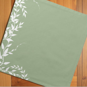Sage Green Botanical Leaves Bridal Shower Cloth Napkin