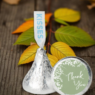 Sage Green Botanical Leaves Bridal Shower Hershey®'s Kisses®