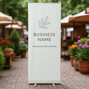 Sage Green Botanical Logo Display Minimalist  Retractable Banner