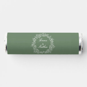 Sage Green Botanical Monogram Wreath Breath Savers® Mints