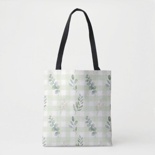 Sage Green Botanical Seamless Design Tote Bag