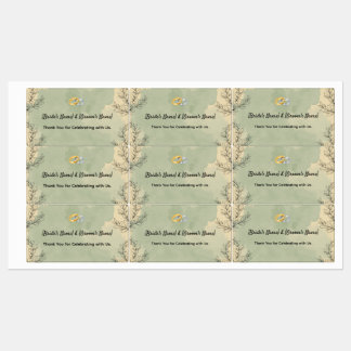 Sage Green Botanical Wedding Favor Wine Label