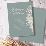 Sage Green Botanical Wedding Rehearsal Dinner Invitation<br><div class="desc">Simple and elegant wedding rehearsal dinner invitation in a duet of sage green and almond, to complement your wedding color theme. A watercolor botanical design featuring elegant calligraphy and a single border of foliage in shades of cream blush palomino wheat almond. The simplicity of the template allows you to personalize...</div>