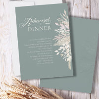 Sage Green Botanical Wedding Rehearsal Dinner