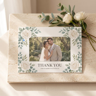Sage Green Botanical Wedding Thank You Card