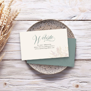 Sage Green Botanical Wedding Website Enclosure Card