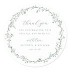 Sage Green Botanical Wreath Wedding Favor
