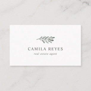 Sage Green Botanicals Real Estate Broker Greenery Business Card