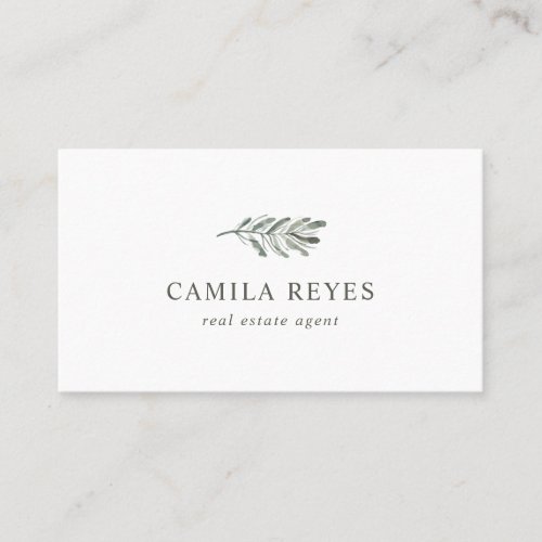 Sage Green Botanicals Real Estate Broker Greenery Business Card