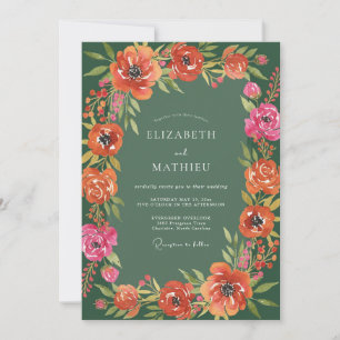 Sage Green Bountiful Rustic Wedding Invitation