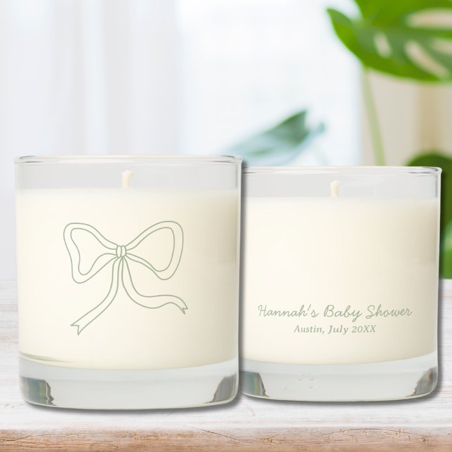 Sage Green Bow Baby Shower Favor Candle (Sage Green Bow Baby Shower Favor Candle
)