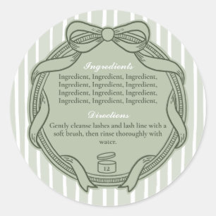 Sage Green Bow Frame Ingredients Directions Label