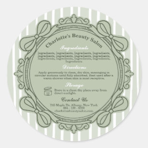 Sage Green Bow Frame Ingredients Directions Label