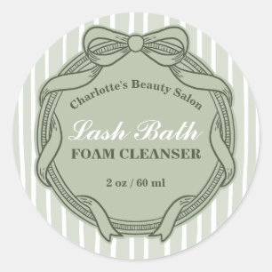 Sage Green Bow Lash Bath Extensions Product Label