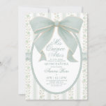 Sage Green Bow Quinceanera Mis Quince Birthday Invitation