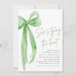 Sage Green Bow She&#39;s Tying the Knot Bridal Shower Invitation
