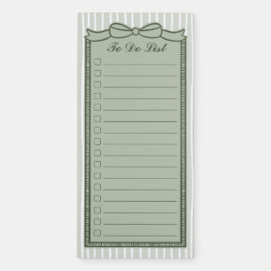 Sage Green Bow To Do List Checklist Notepad