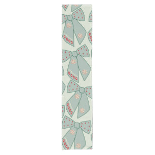 Sage Green Bows Short Table Runner