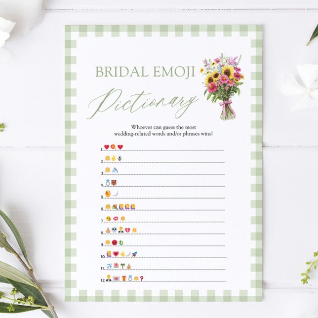 Sage Green Bridal Shower Emoji Pictionary Game Invitation (Sage Green Bridal Shower Emoji Pictionary Game)