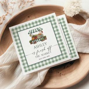 Sage Green Bridal Shower Fresh Off The Market  Napkins