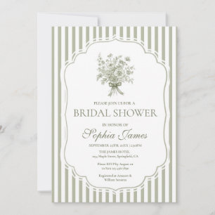 Sage Green Bridal Shower Invitation Template Boho