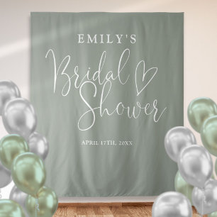 Sage Green Bridal Shower Photo Backdrop