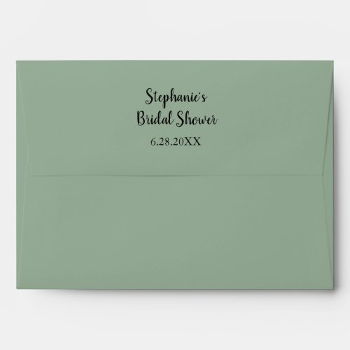 Sage Green Bridal Shower Wedding Minimal Custom Envelope
