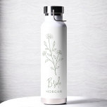 Sage Green Bride Hand Scripted Name Floral  Water Bottle<br><div class="desc">Celebrate in style with our Name Hand Scripted Bachelorette Bridal Party Thermal Wine Tumbler. Featuring an elegant, personalized script design, this tumbler is perfect for keeping beverages at the ideal temperature during your bridal festivities. Crafted from high-quality, insulated materials, it’s as practical as it is chic. Ideal for bachelorette parties,...</div>