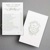 Sage Green 'Bride or Groom' Bridal Shower Game