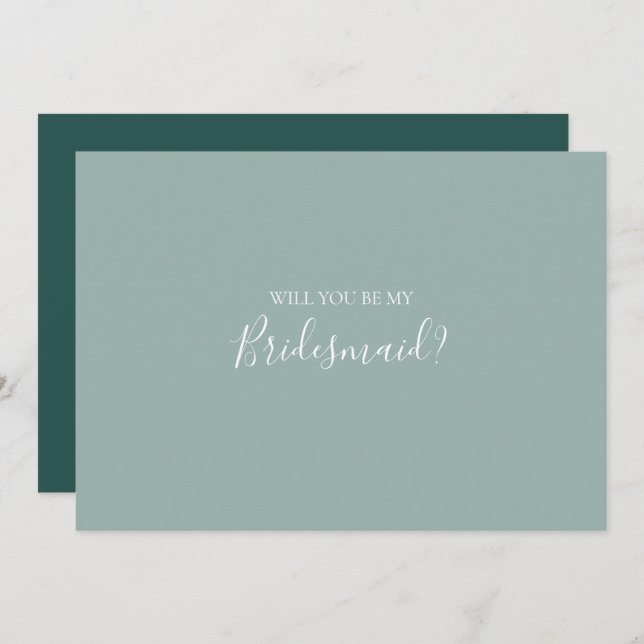 Sage Green Bridesmaid Proposal Card (Front/Back)