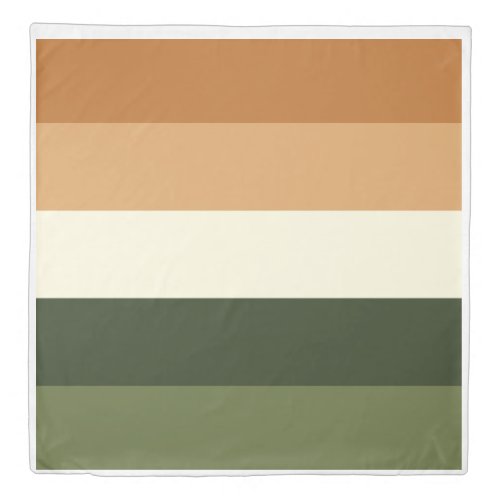 Sage Green Bruin White Stripe Color Block Bedding Duvet Cover