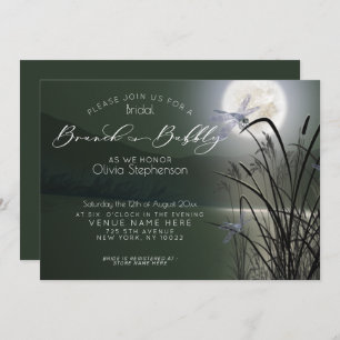 Sage Green Brunch Bubbly Full Moon Dragonfly Invitation
